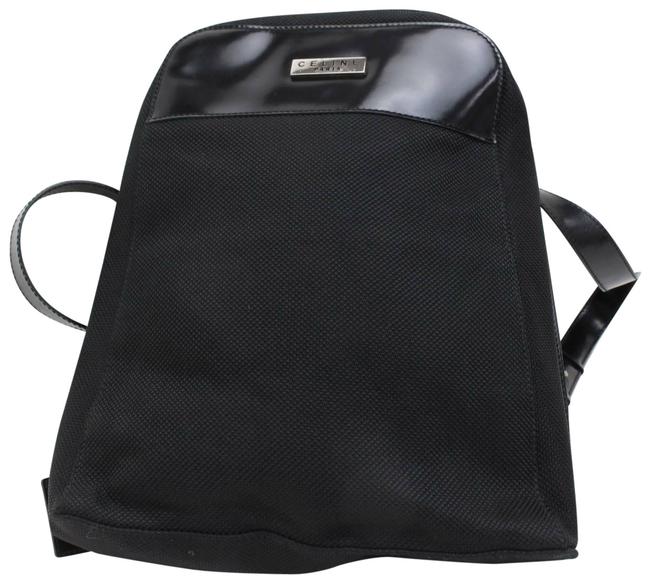 Celine Jacquard 870051 Black Canvas Backpack