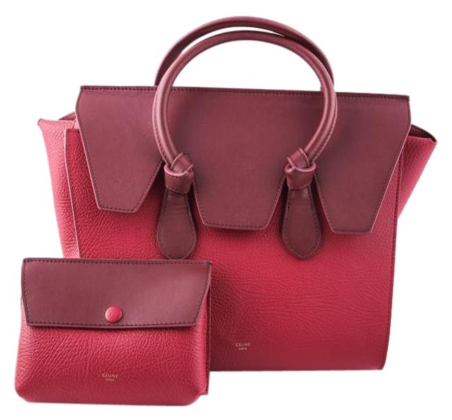 Celine Knots knot Red Leather Tote