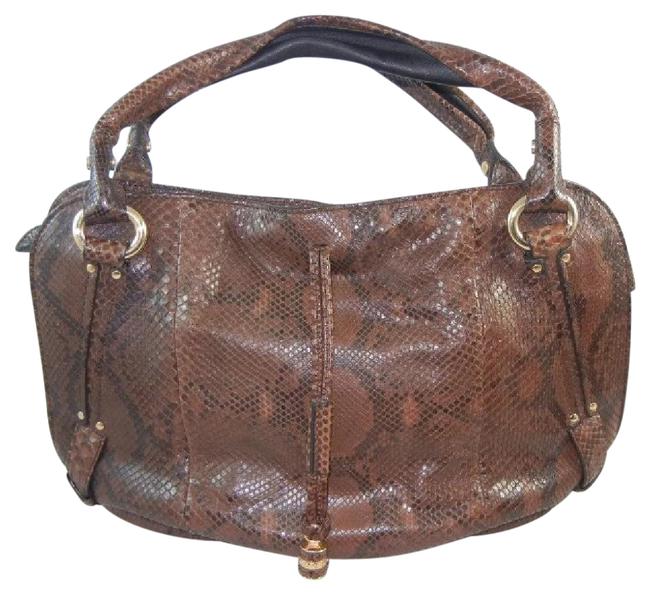 Celine Large ToteBrowns SnakeskinLeather Shoulder Bag