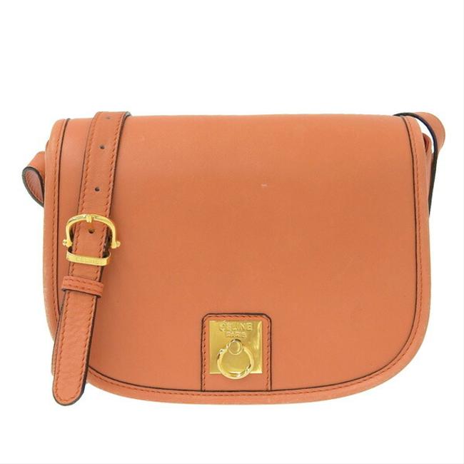 Celine Leather Orange Shoulder Bag