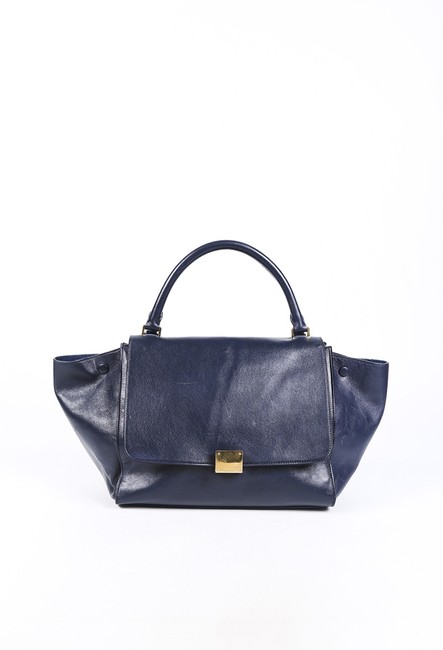 Celine Leather Satchel Trapeze Tote