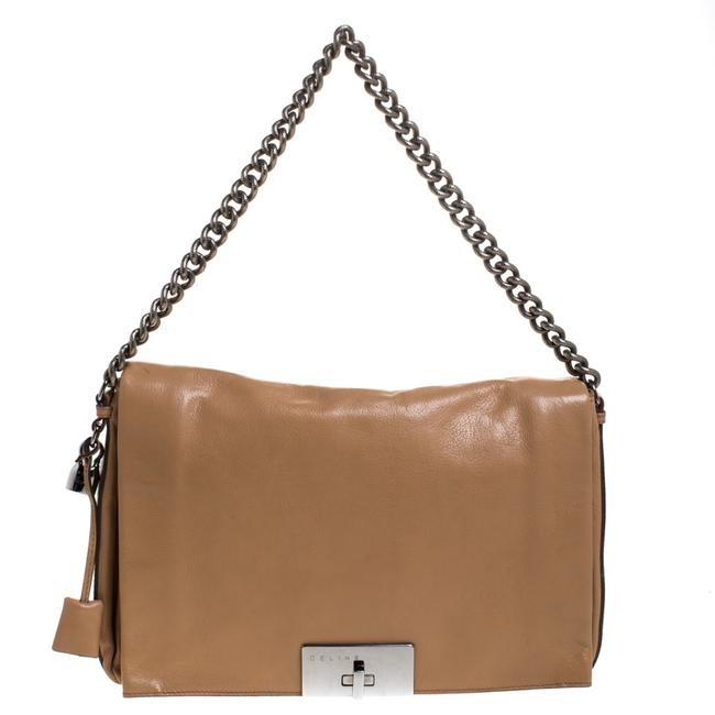 Celine Leather Turnlock Flap Shoulder Bag