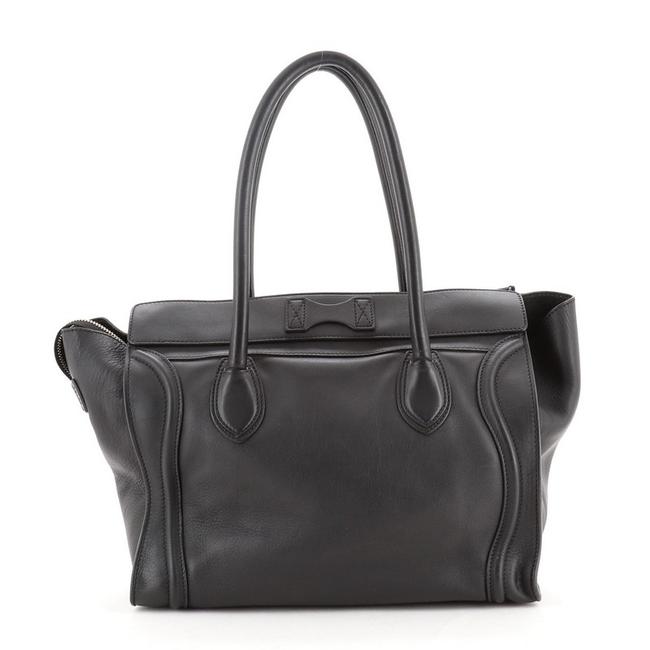 Celine Luggage Black Leather Shoulder Bag