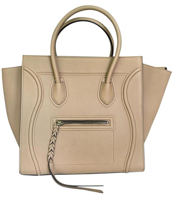 Celine Luggage Cabas Phantom Beige Real Leather Tote