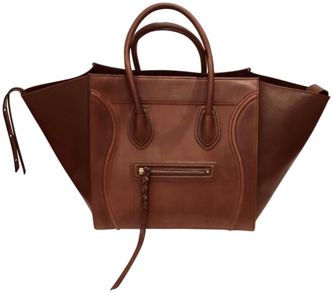 Celine Luggage Cabas Phantom Brown Calk Skin Tote