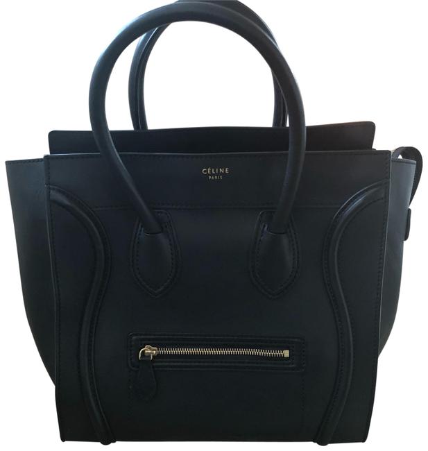 Celine Luggage W Euc W Gold Hardware Black Leather Tote