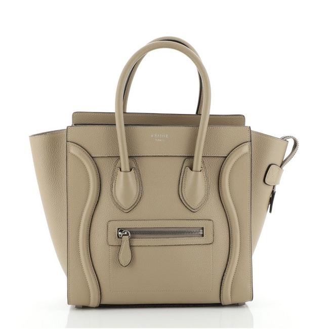 Celine Luggage Grainy Micro Neutral Leather WeekendTravel Bag