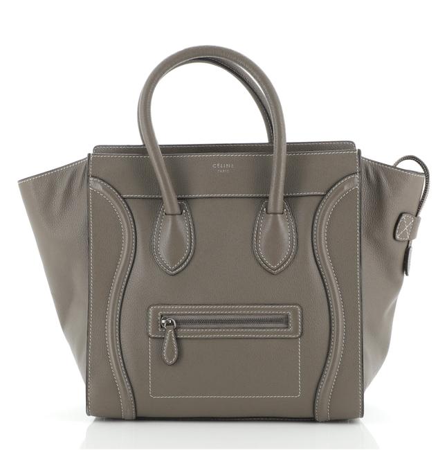 Celine Luggage Grainy Mini Neutral Leather Tote