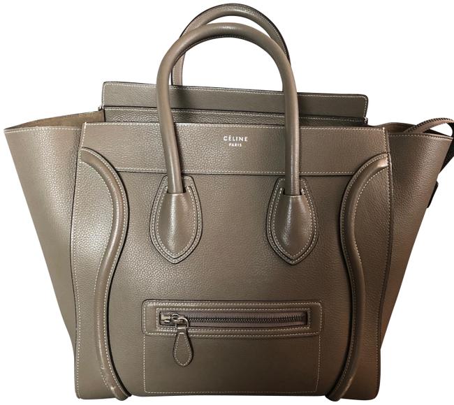 Celine Luggage Handbag In Drummed Souris Calfskin Leather Tote