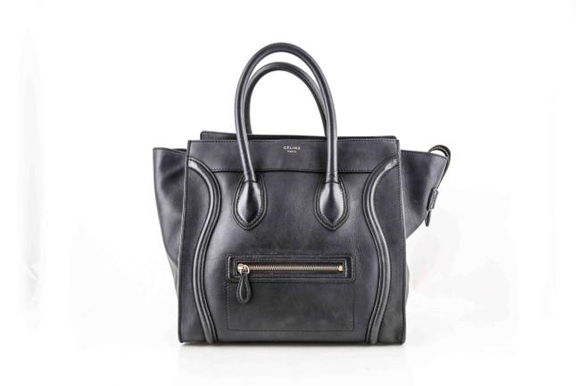 Celine Phantom Luggage Micro Black Leather Tote