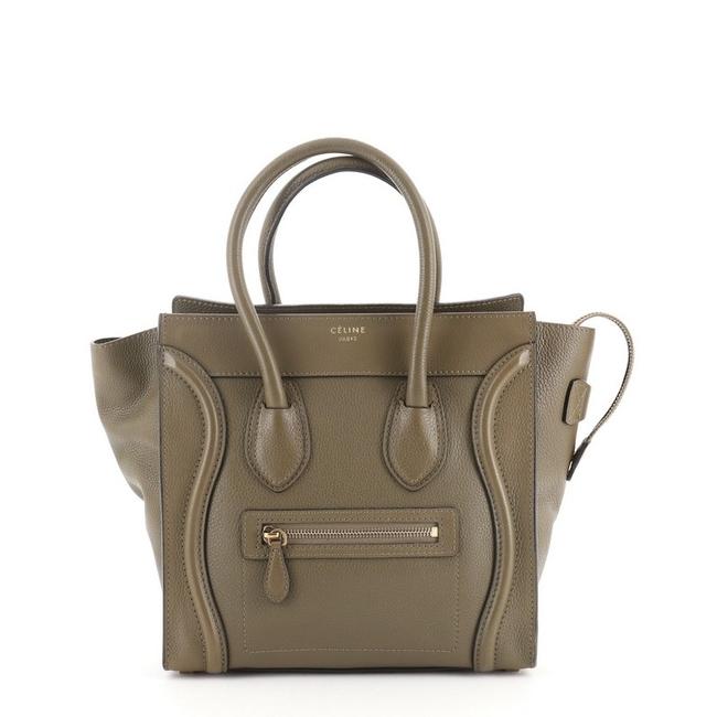 Celine Luggage Micro Green Grainy Leather WeekendTravel Bag