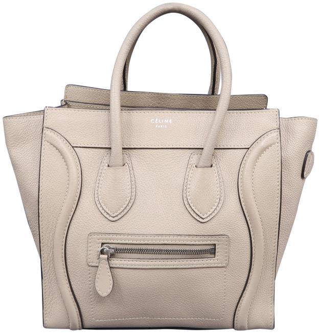 Celine Luggage Micro Leather Grey Calfskin Tote