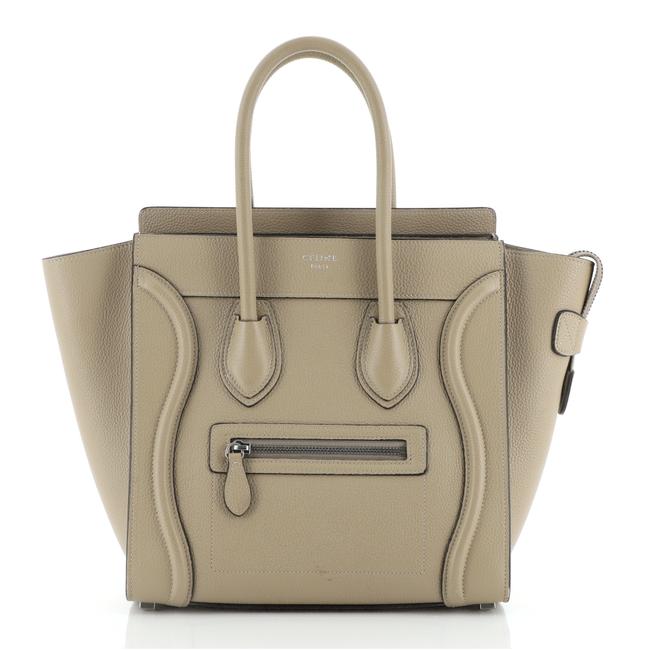 Celine Luggage Micro Neutral Grainy Leather WeekendTravel Bag