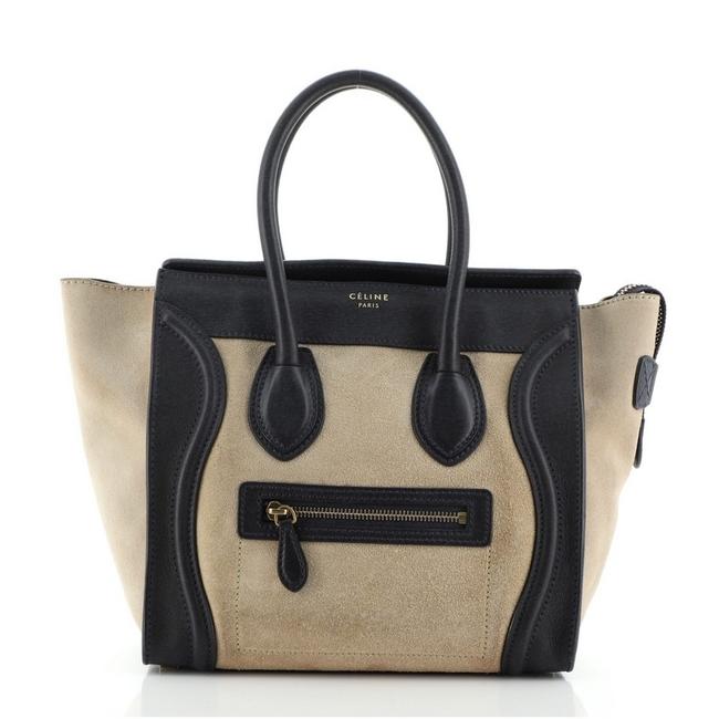 Celine Luggage Micro Neutral Suede Tote