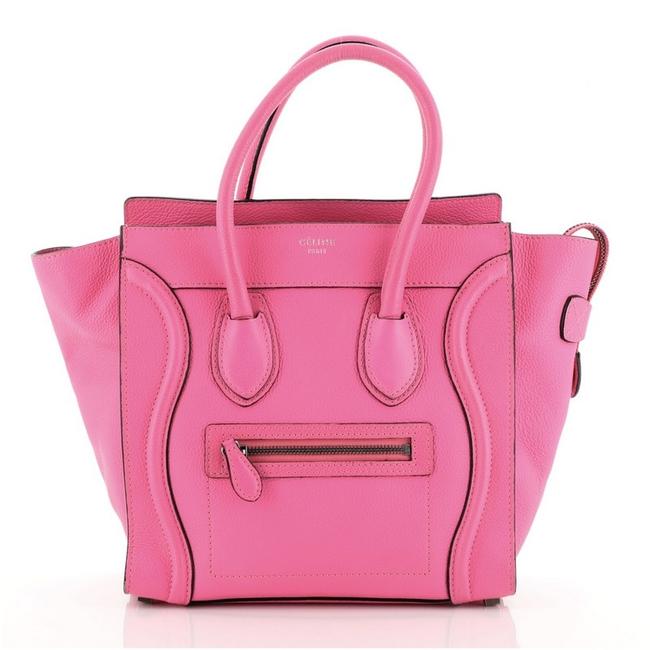 Celine Luggage Micro Pink Grainy Leather Tote
