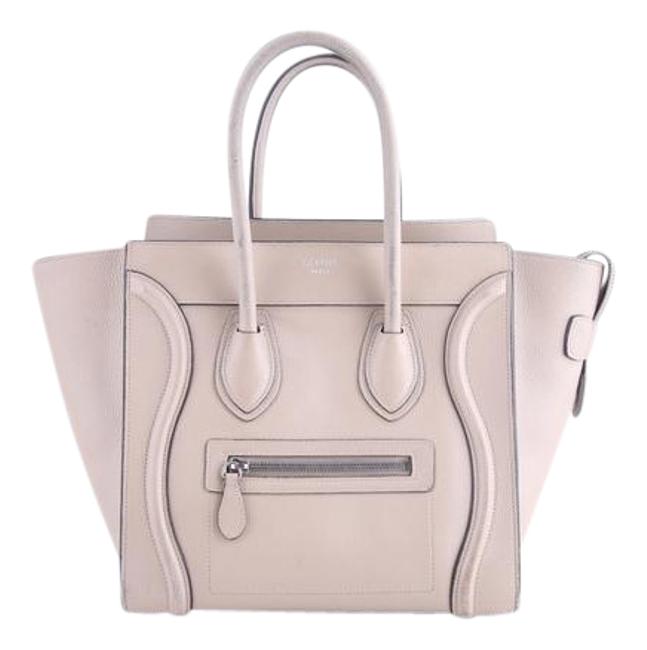Celine Phantom Luggage Micro Beige Leather Shoulder Bag