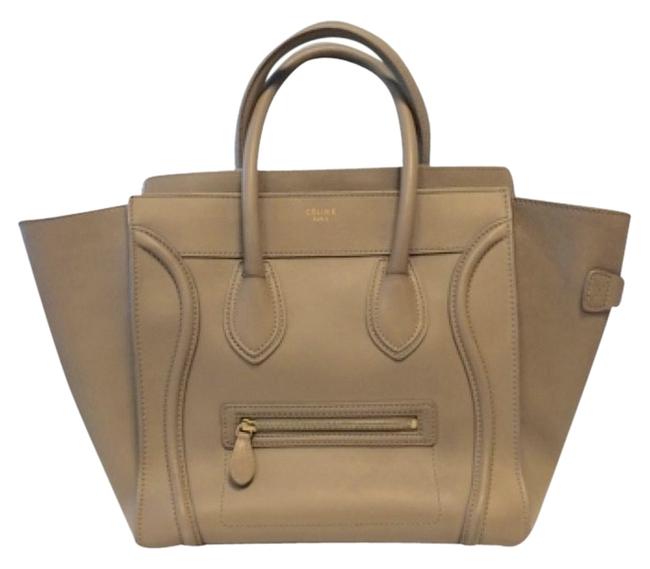 Celine Luggage Mini Beige Leather Tote
