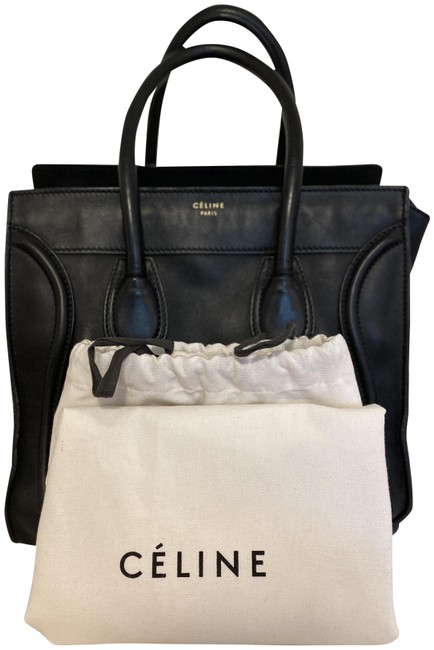 Celine Luggage Mini Black Leather Tote