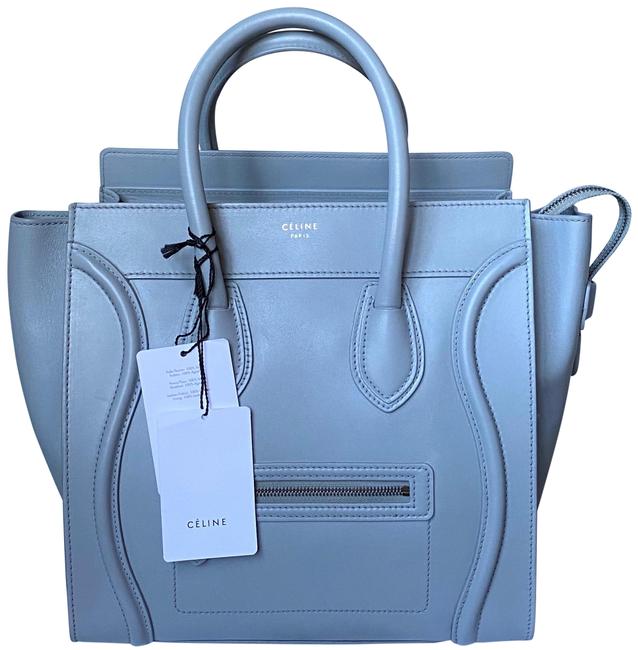 Celine Luggage Mini Blue Sky Smooth Calfskin Leather Tote