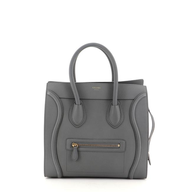Celine Luggage Mini Gray Grainy Leather WeekendTravel Bag