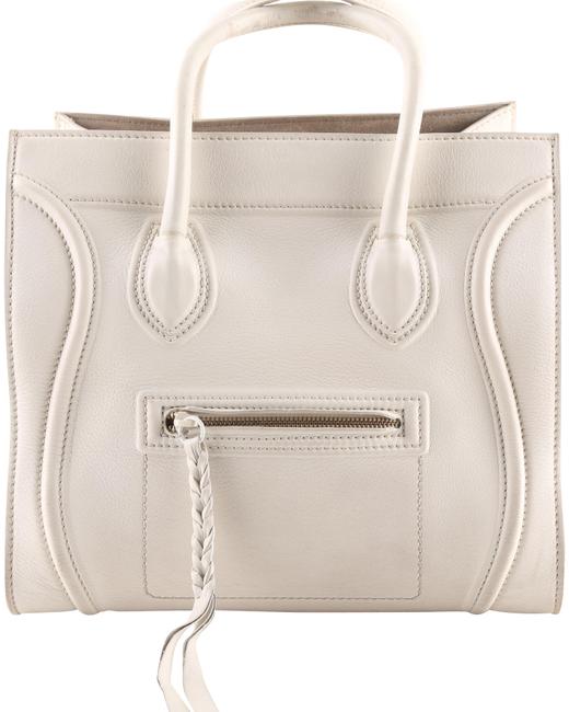Celine Luggage Mini Handbag Ivory Leather Tote