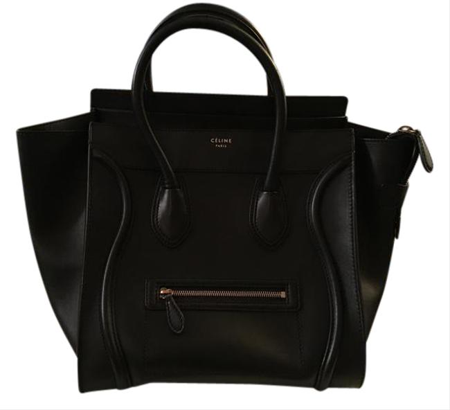 Celine Luggage Mini Smooth Black Leather Calfskin Tote