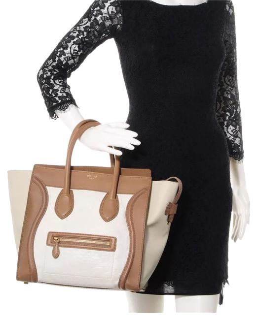 Celine Luggage Mini Tri colour ChalkLambskin Tote