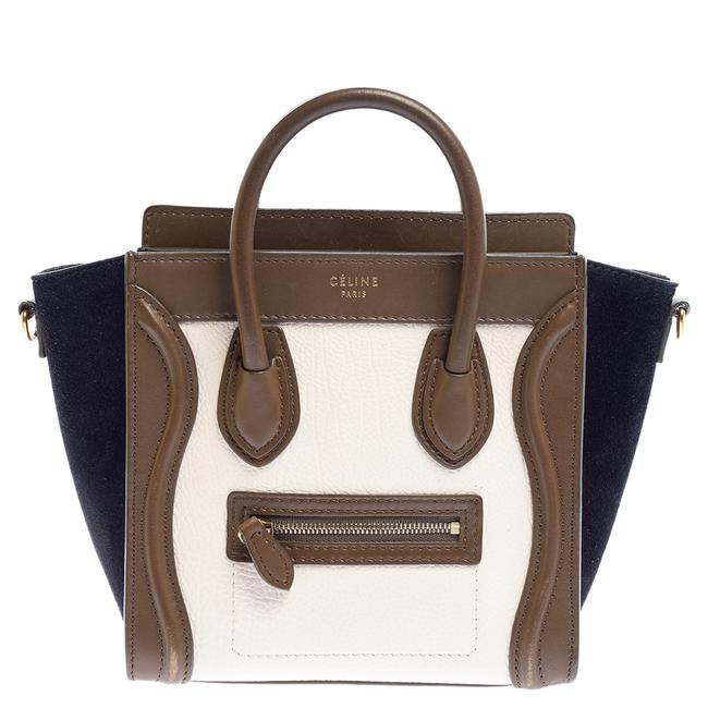 Celine Luggage Multicolor Leather and Suede Tote