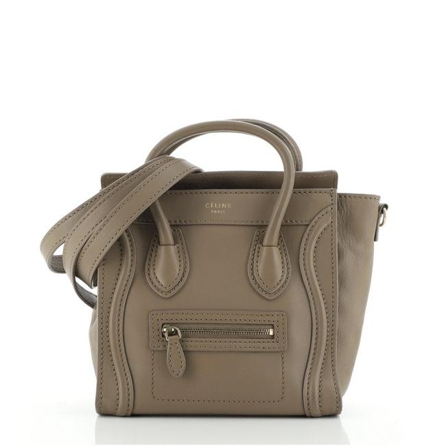 Celine Luggage Nano Neutral Smooth Leather Tote