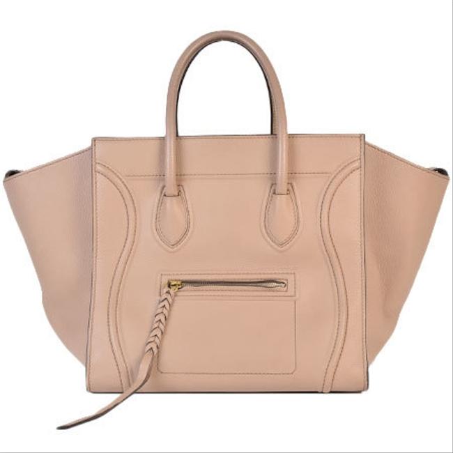Celine Luggage Phantom Bag Small Square 169953mcc Pink Beige Leather Tote