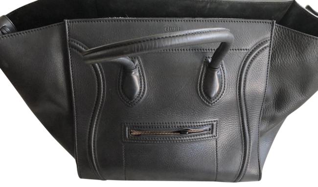 Celine Luggage Phantom Black Leather Tote