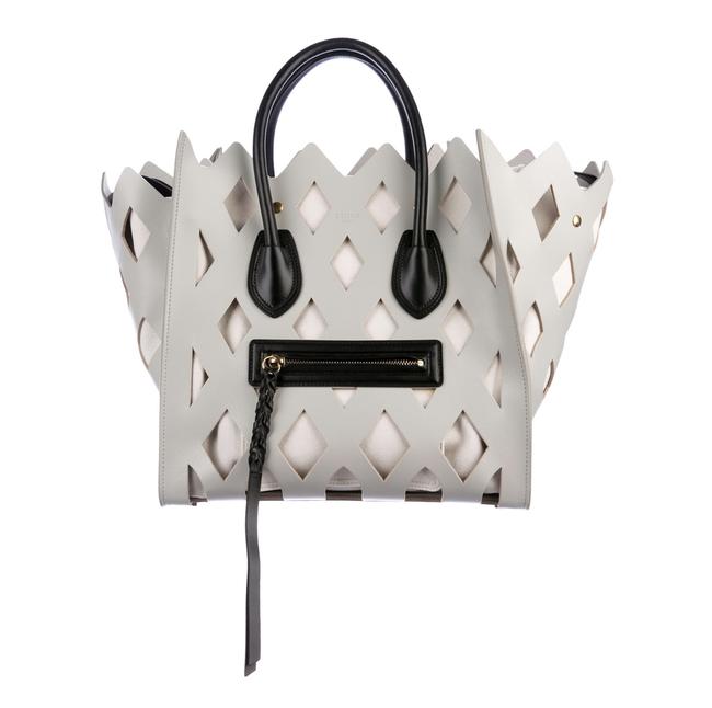 Celine Luggage Phantom Cutout Medium Pale Grey Calfskin Tote