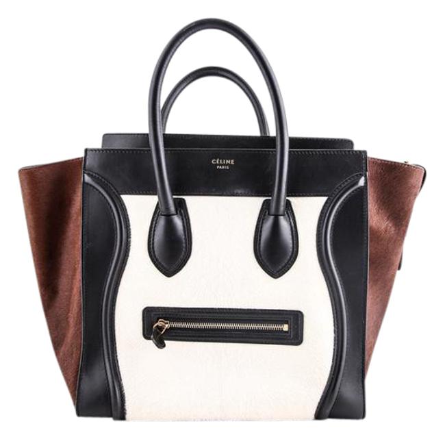 Celine Phantom Luggage Pony Hair Multicolor Leather Shoulder Bag