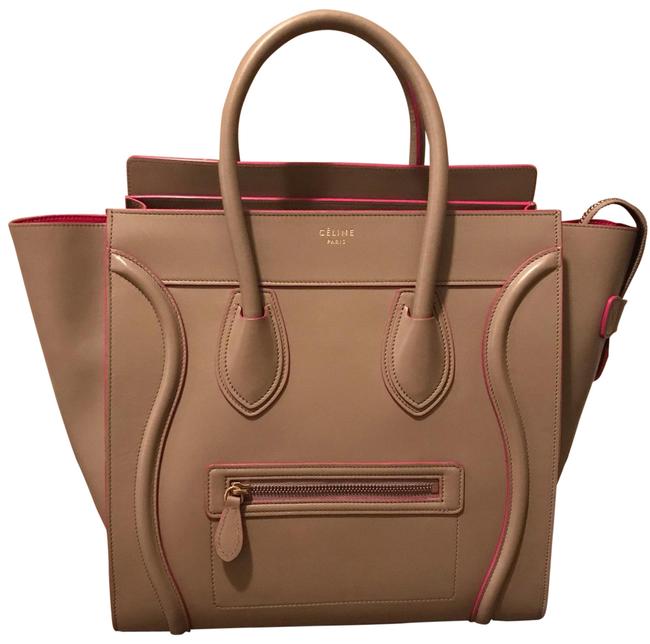 Celine Luggage Rare BeigePink Smooth Leather Tote