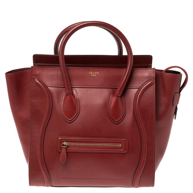 Celine Luggage Red Leather Mini Tote