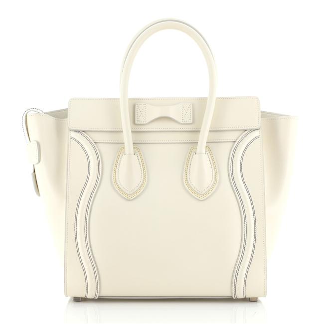 Celine Luggage Smooth Micro Neutral Leather Tote