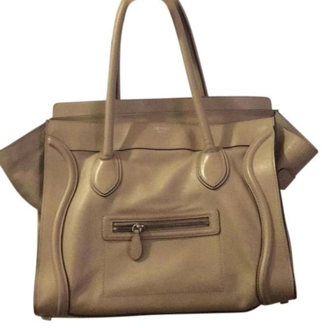 Celine Luggage Taupe Calfskin Leather Tote