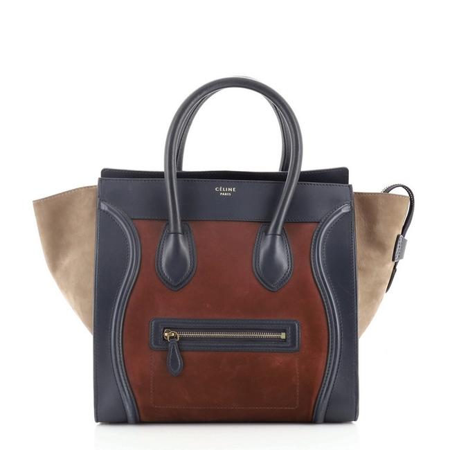 Celine Luggage Tricolor Mini Multicolor Leather WeekendTravel Bag