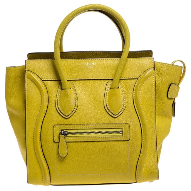 Celine Luggage Yellow Leather Micro Tote