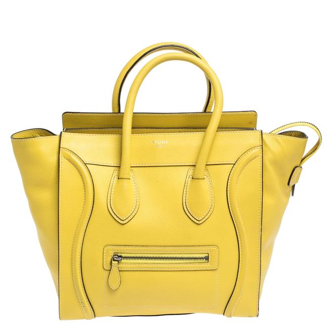 Celine Luggage Yellow Leather Mini Tote