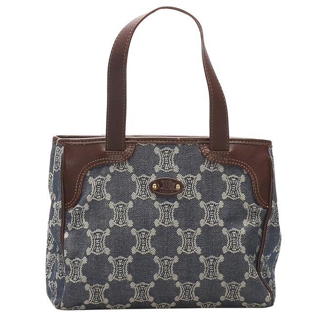 Celine Macadam BlueBlack Denim Bag Wristlet