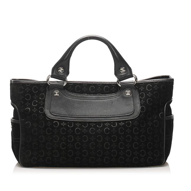 Celine Macadam Boogie Suede Handbag Black Leather Shoulder Bag
