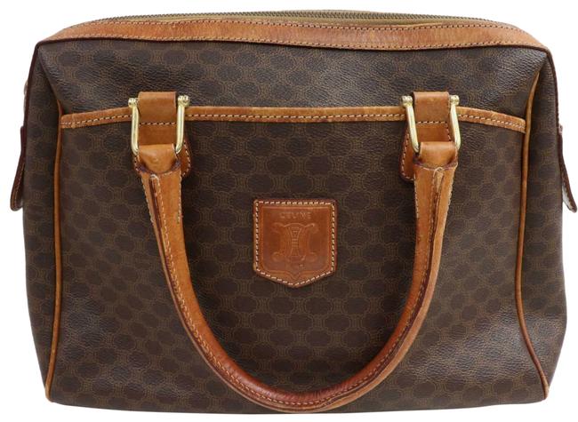 Celine Macadam Boston Monogram 859186 Brown Coated Canvas WeekendTravel Bag