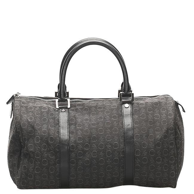 Celine Macadam Brown Coated Canvas C Bag Wristlet