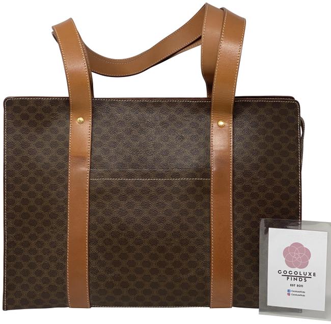 Celine Macadam Brown Leather Tote