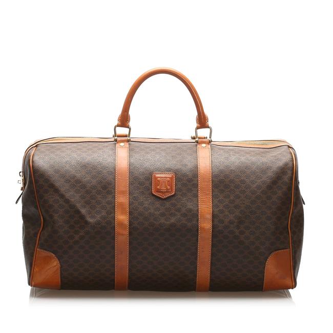 Celine Macadam Brown Leather WeekendTravel Bag