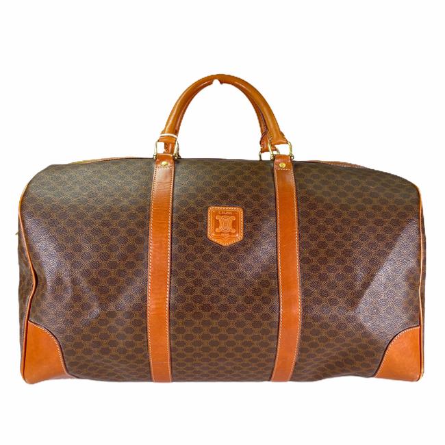 Celine Macadam Brown Macadampvc WeekendTravel Bag