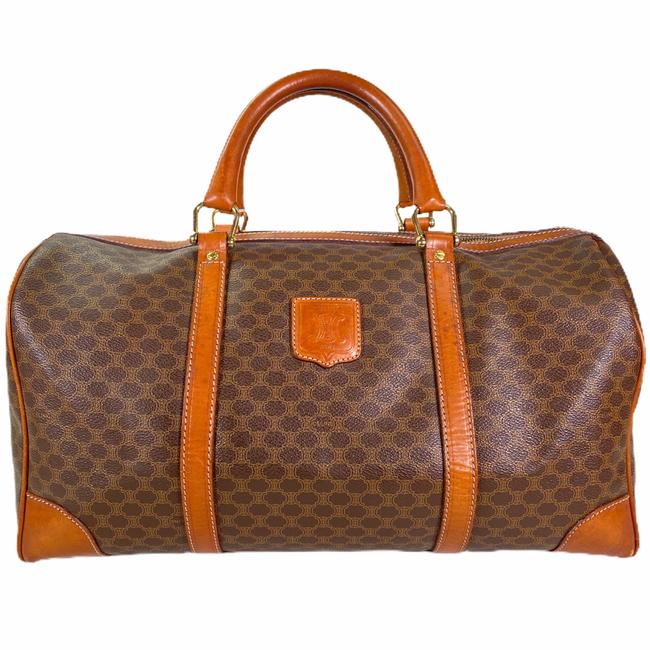 Celine Macadam Brown Pvc WeekendTravel Bag