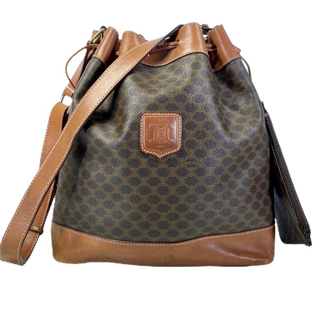 Celine Macadam Buckle Brown Pvc Shoulder Bag