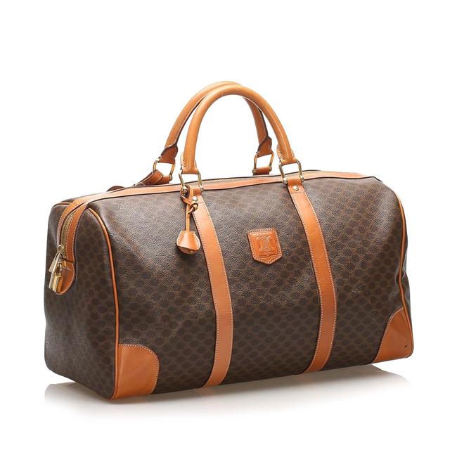 Celine Macadam Dark Brown Leather WeekendTravel Bag